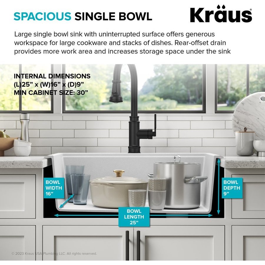 Kraus KGTW12 28MBR Bellucci 28 Inch Length Granite Composite