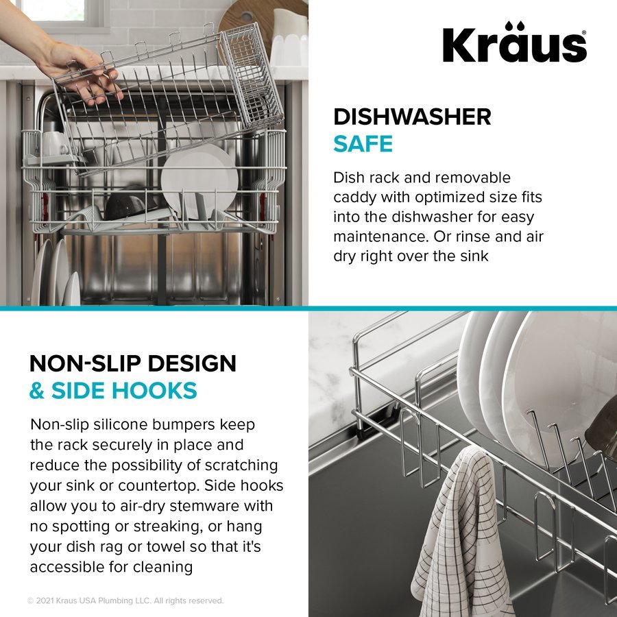Kitchen Details Over the Sink Drying Rack with Utensil Holder 