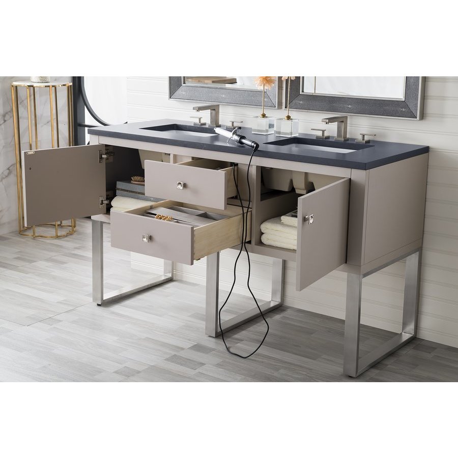 James Martin 60 Inch Westlake Double Sink Vanity With Charcoal