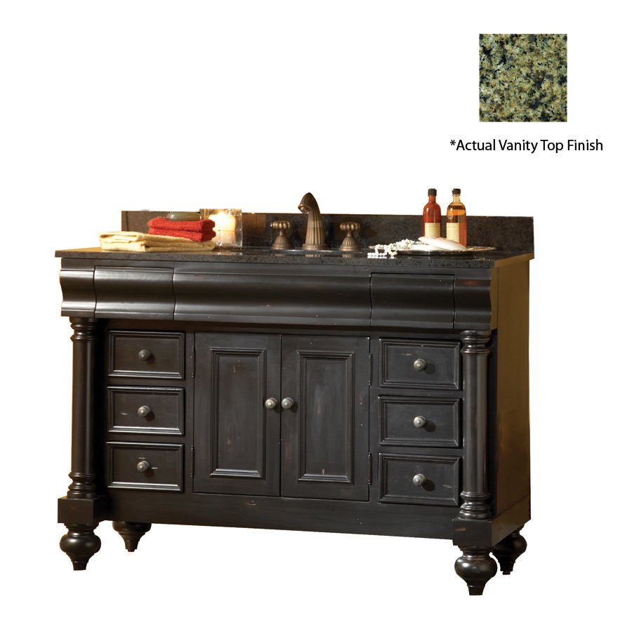 Kaco 48 Guild Hall Single Vanity W Green Top Distressed Black