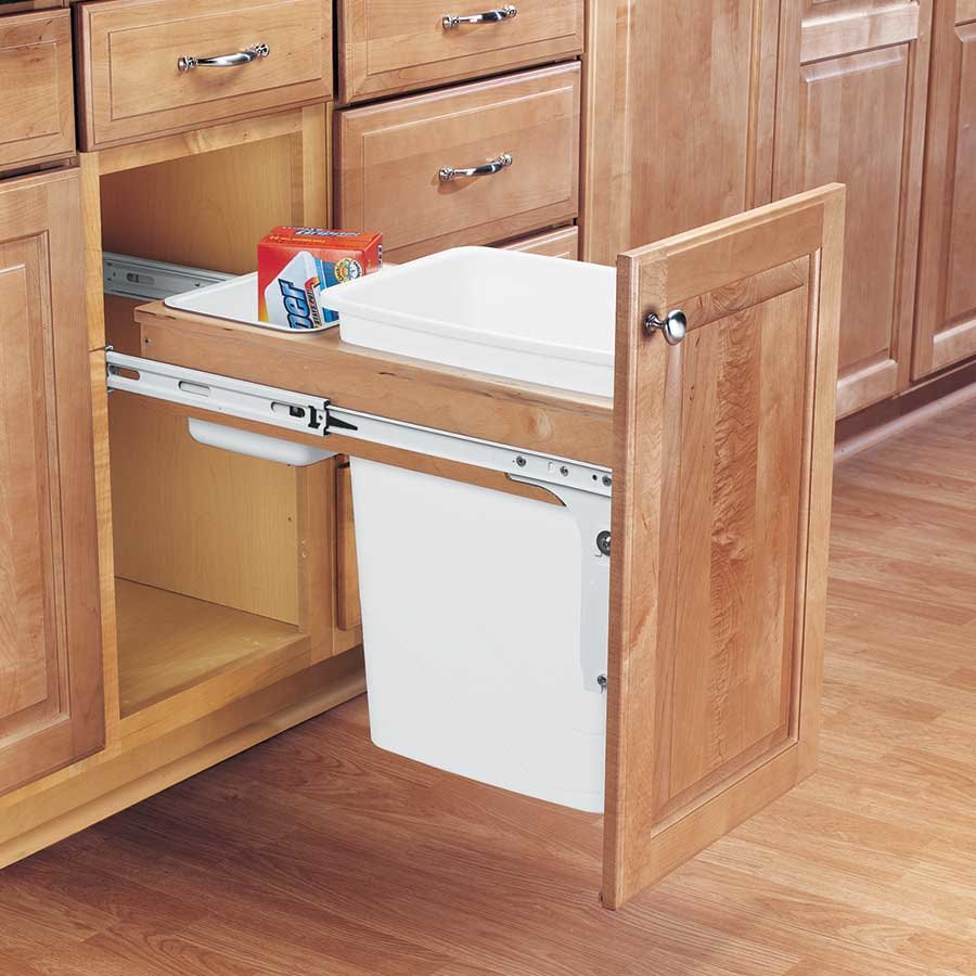 Rev-A-Shelf 16-5/16 Inch Width Kitchen Base Cabinet Pull-Out Pilaster 3- Drawer Set for 18 Inch Full Height Cabinet, Natural, Min. Cabinet Opening:  18 W x 24 D x 21-1/4 H 4PIL-18SC-3