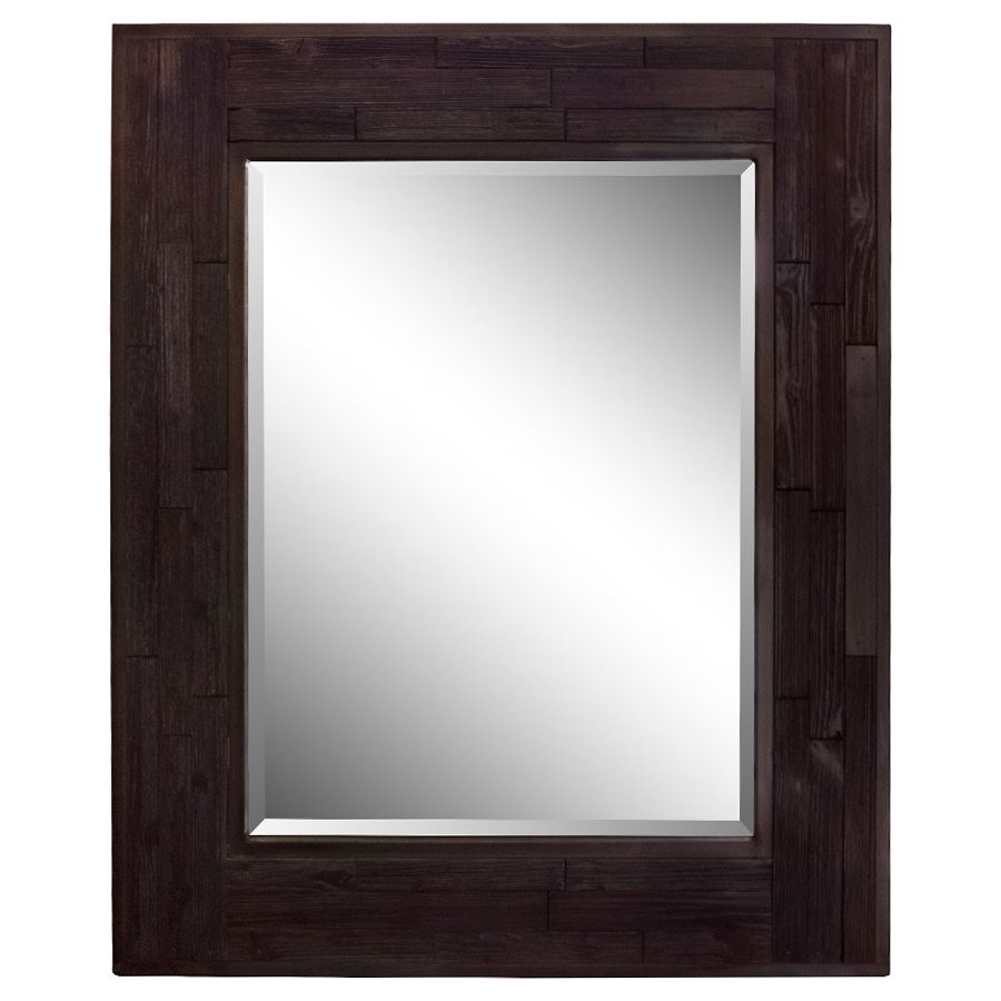 Bellaterra 29 Inch Rectangle Wood Frame Horizontal Or Vertical Mount Mirror,  Dark Brown 808208-M Keats  Castle