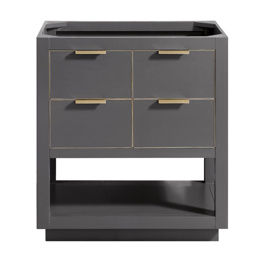 Avanity 30 Inch Allie Vanity Only Twilight Gray W Gold Trim