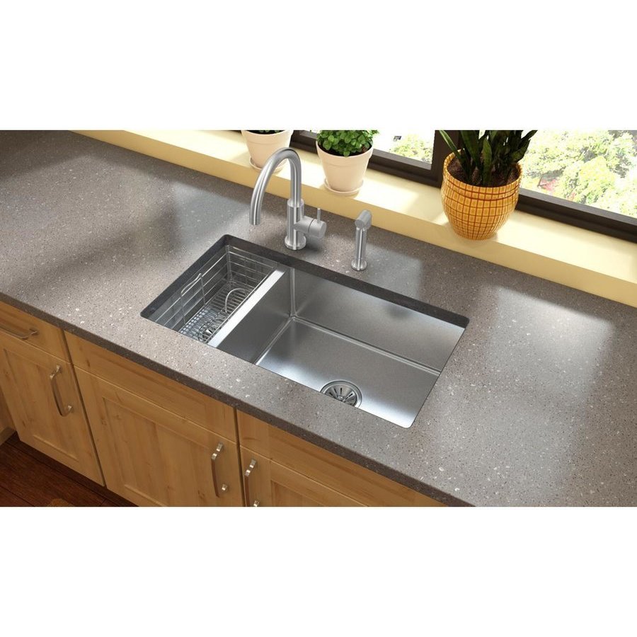 Elkay Allure Contemporary Kitchen Faucet With Side Spray Satin
