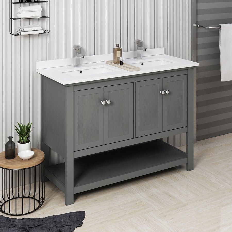 Fresca 48 Inch Manchester Traditional Double Sink Vanity ...