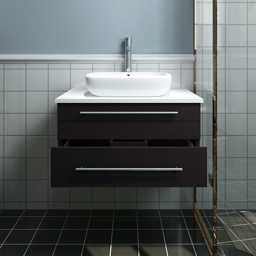 Fresca FCB6130ES-VSL-CWH-V, 30 Inch Lucera Single Sink Floating Vanity ...