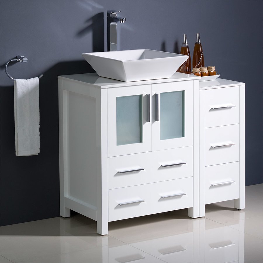 Modern Bathroom Storage Cabinet with Top Sink, 36 Bathroom Vanity