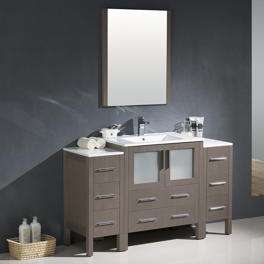 Fresca Torino Light Oak Tall Bathroom Linen Side Cabinet