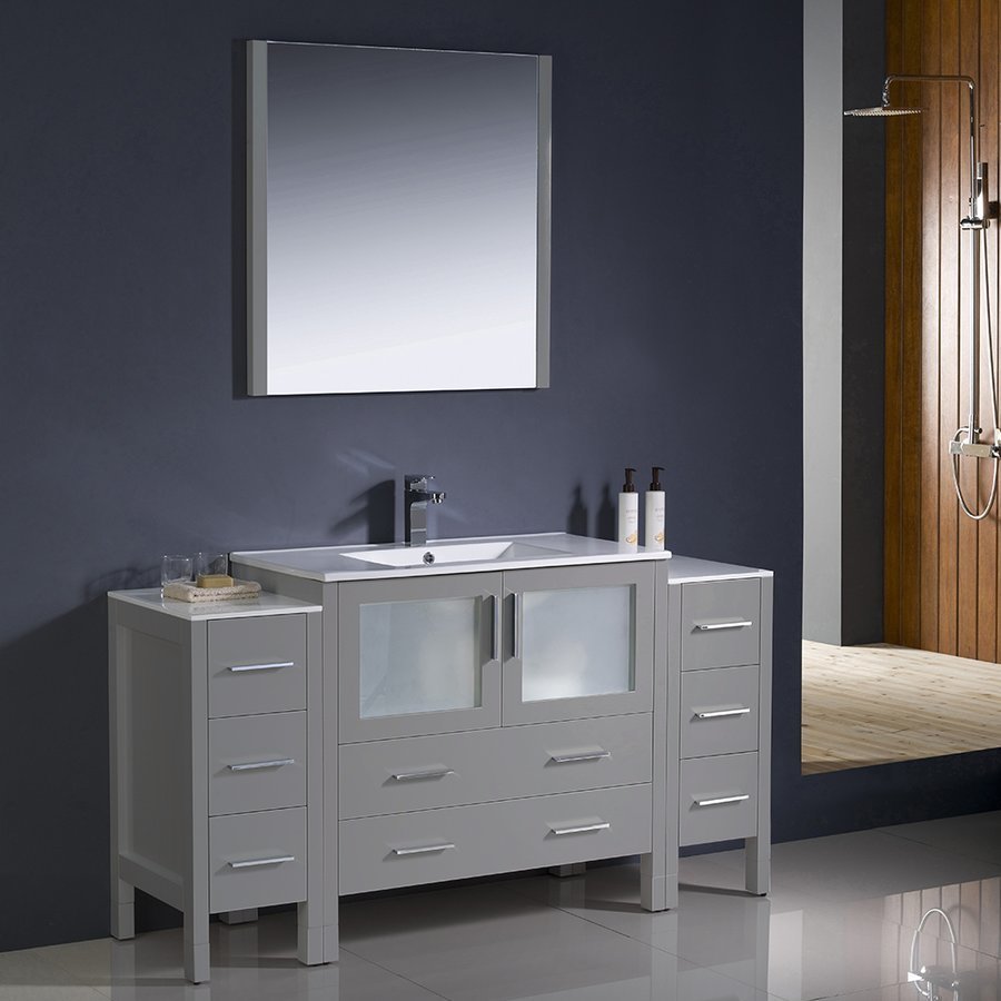 Fresca Torino Walnut Tall Bathroom Linen Side Cabinet