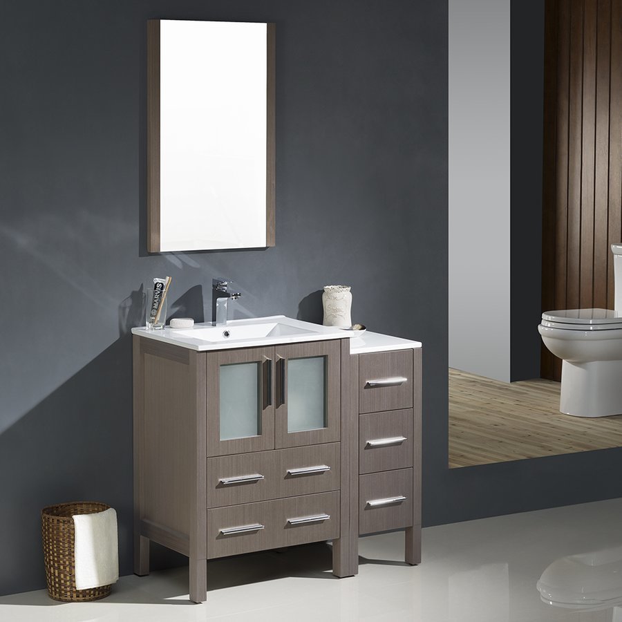 Fresca Torino Light Oak Tall Bathroom Linen Side Cabinet