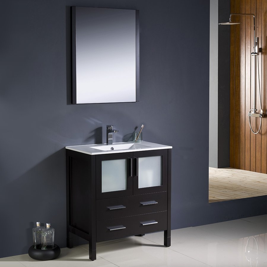 Fresca Torino Walnut Tall Bathroom Linen Side Cabinet