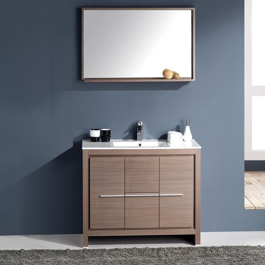 Fresca Allier 24 Wenge Brown Modern Bathroom Vanity w/ Mirror