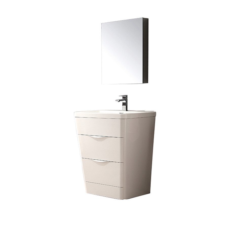 Fresca Milano 26 Glossy White Modern Bathroom Vanity W Medicine Cabinet Fvn8525wh Keats Castle