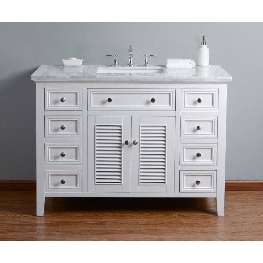 Stufurhome 48 inch Genevieve Single Sink Vanity - Marble ...