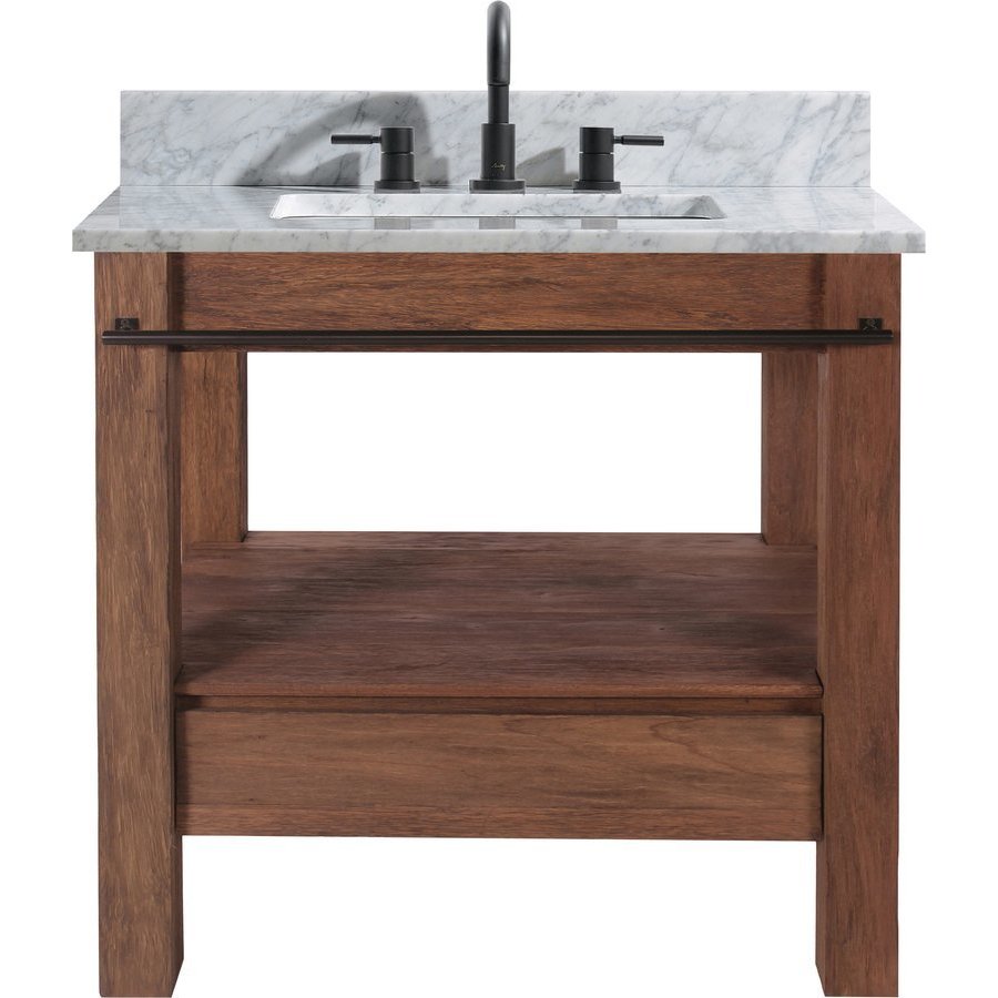 Avanity 31 Inch Kayden Single Sink Vanity With Carrara White Marble Stone Top Brown Reclaimed Wood Kayden Vs31 Brw Keats Castle