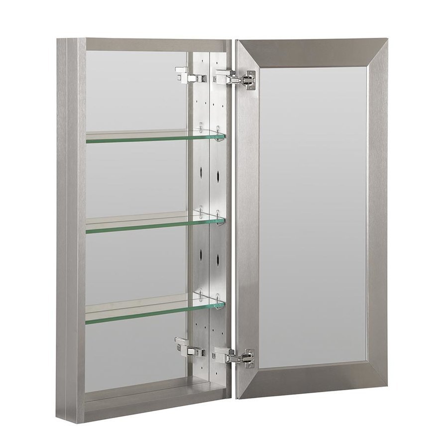 Foremost MMC1536 BN 15 X36 Medicine Cabinet Beveled Mirror Slow Close Metal Side Kit Brush Nickel Keats Castle