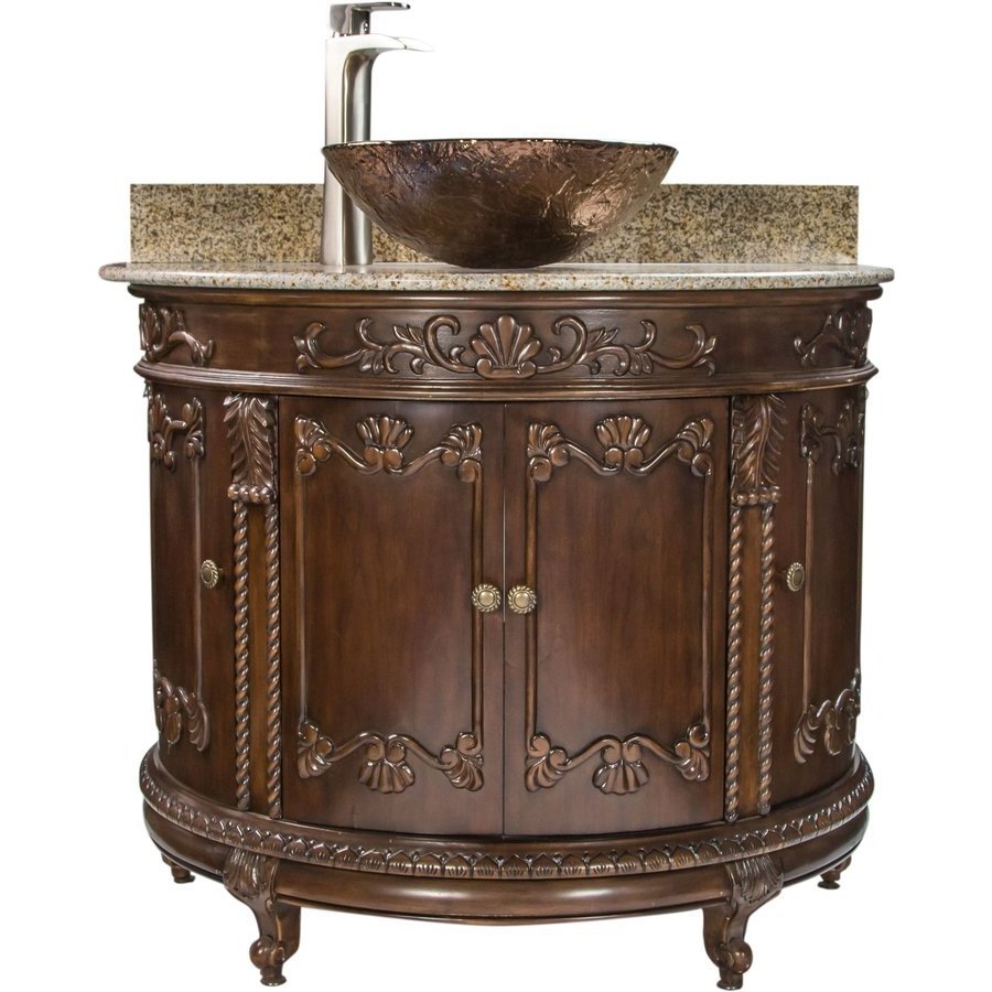 Jsg Oceana 37 Inch Semi Circle Single Sink Bathroom Vanity With Cobalt Copper Vessel Sink Espresso Scr Esp 003 010 Keats Castle