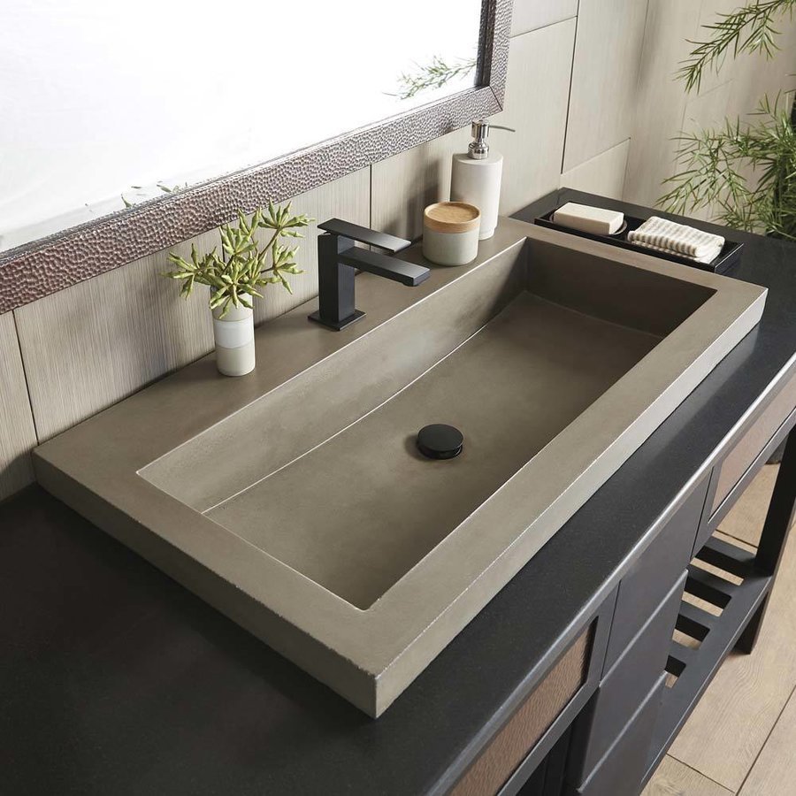 Native Trails 36 Inch Trough Drop In Bathroom Sink With 2 Faucet Holes Earth Nsl3619 E J Keats