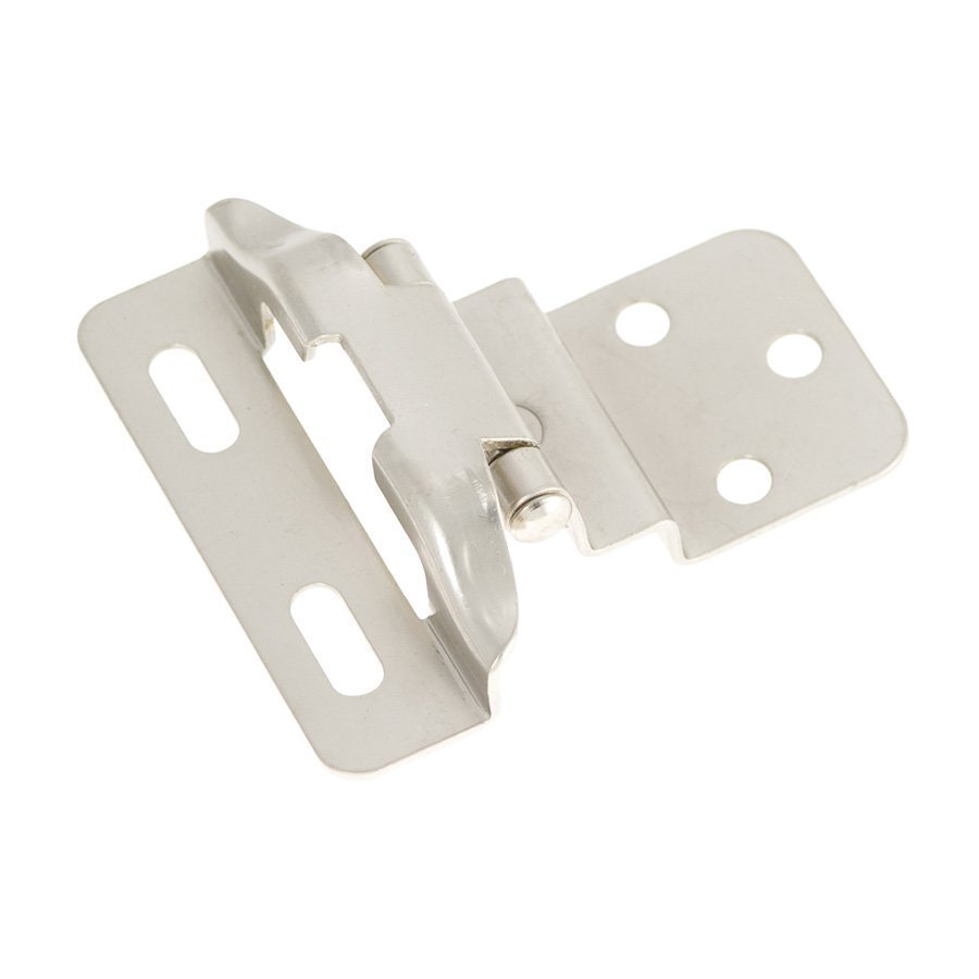 Hickory Hardware P61030F-SN, Partial Wrap 3/8 Inset Hinge Pair Satin  Nickel Self Close