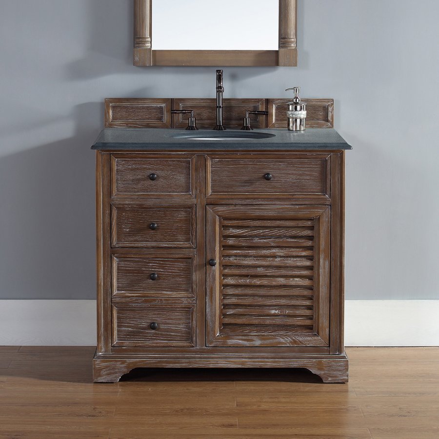 James Martin 36 Savannah Single Vanity W Abs Black Rustic Top