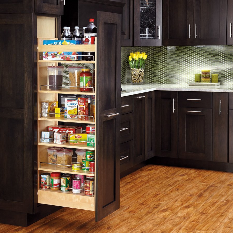 Tall Cabinet Filler Organizers - Each Unit Features Adjustable Shelves with  Chrome Rails - by Rev-A-Shelf