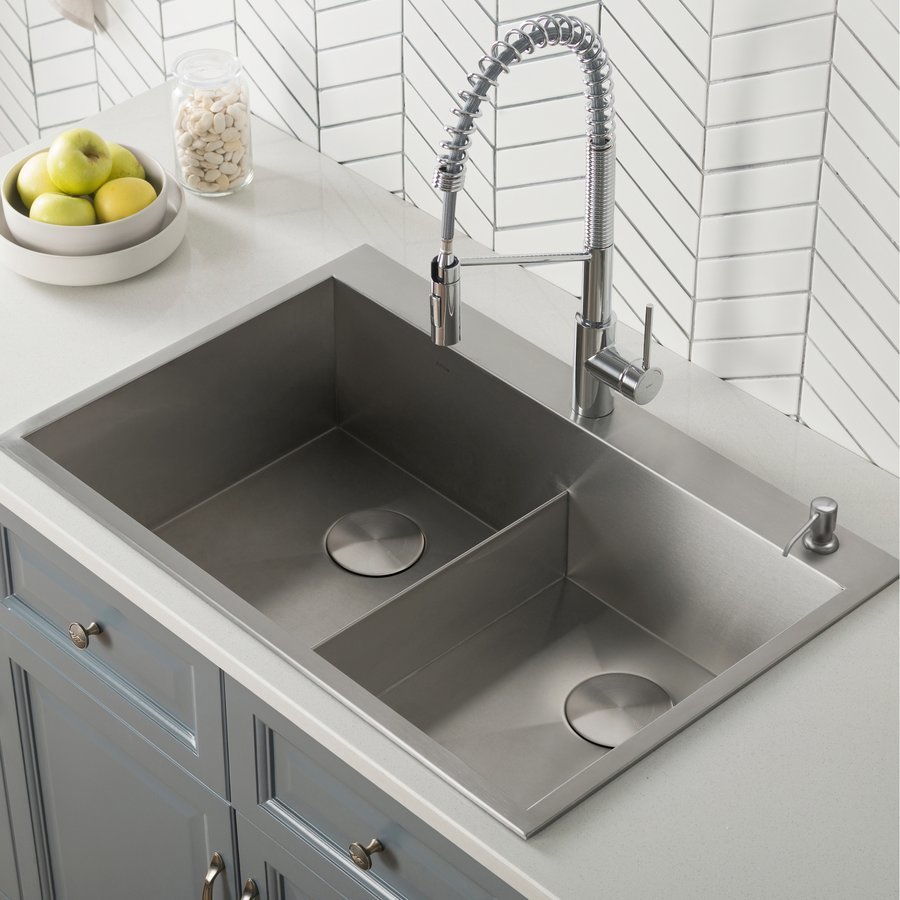 Kraus Pax 33 Inch Length 22 Inch Width Rectangular Kitchen Sink, Satin