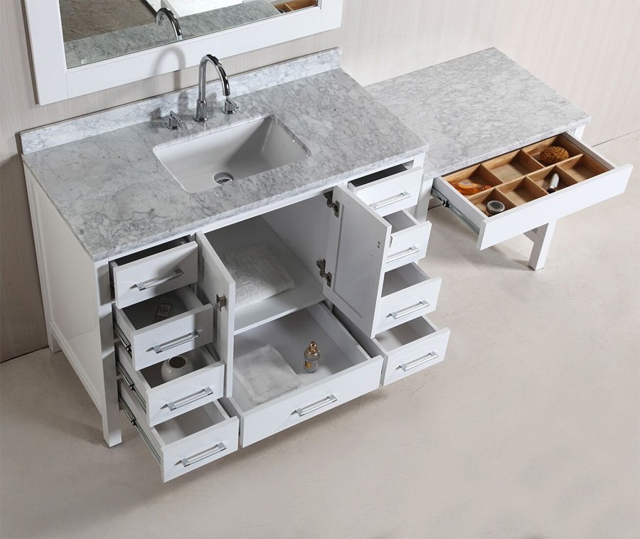 Design Element London 78-inch Single Sink Espresso Vanity Set with
