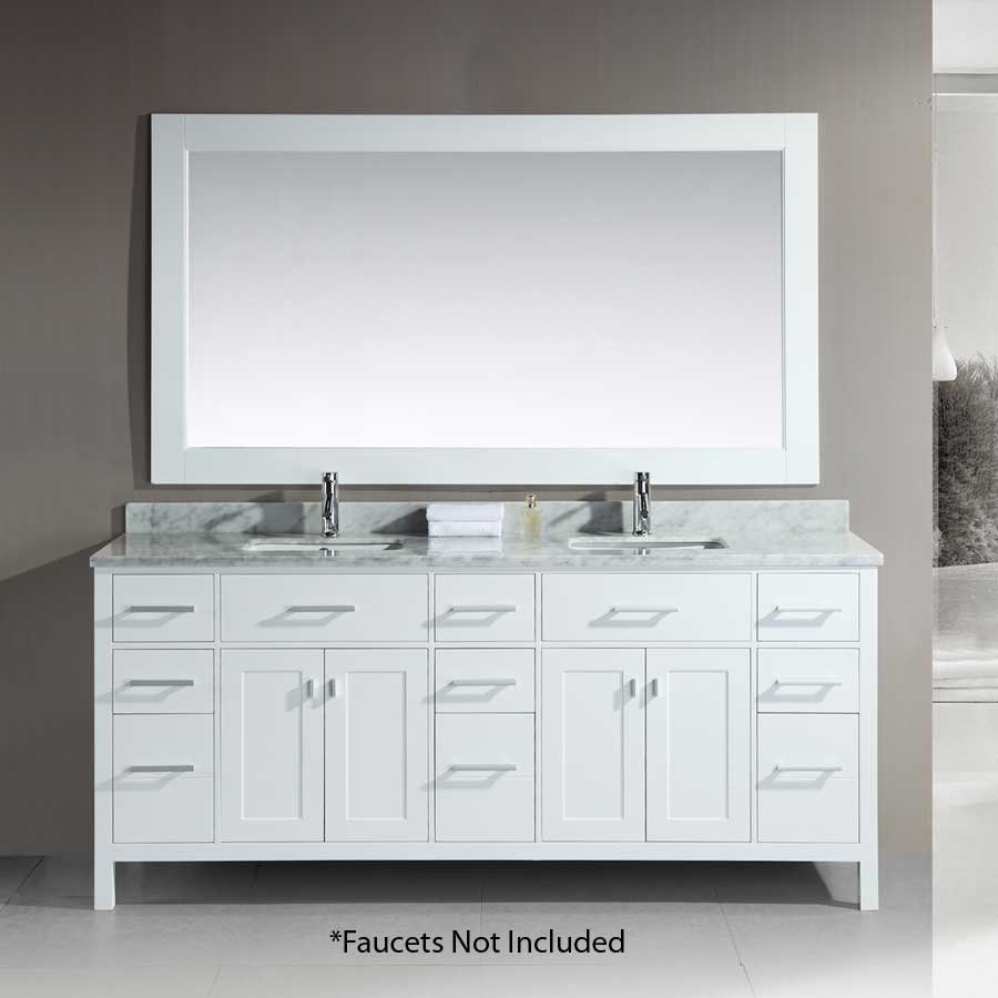 Design Element 78 London Double Sink Bathroom Vanity White
