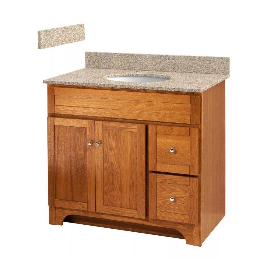 Foremost Worthington 36 Oak Vanity Mohave Beige Granite Top Oak Mohave Beige Wroat3621d 8w Keats Castle