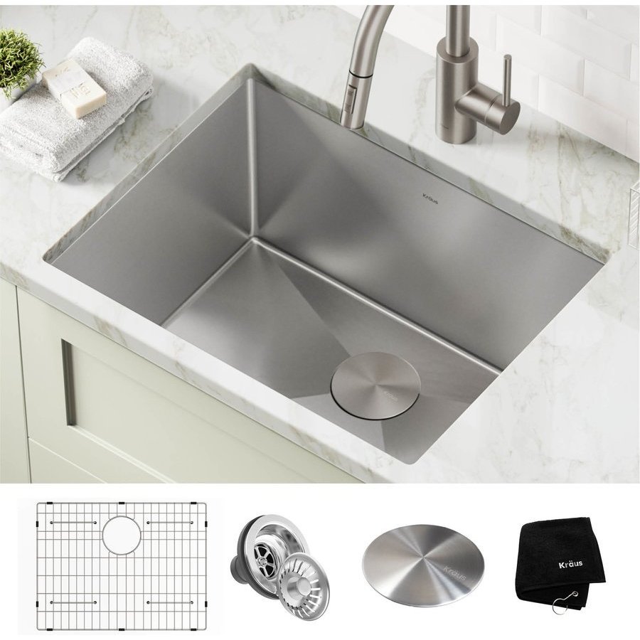 KRAUS Undermount Single Bowl Stainless Steel Kitchen Sink