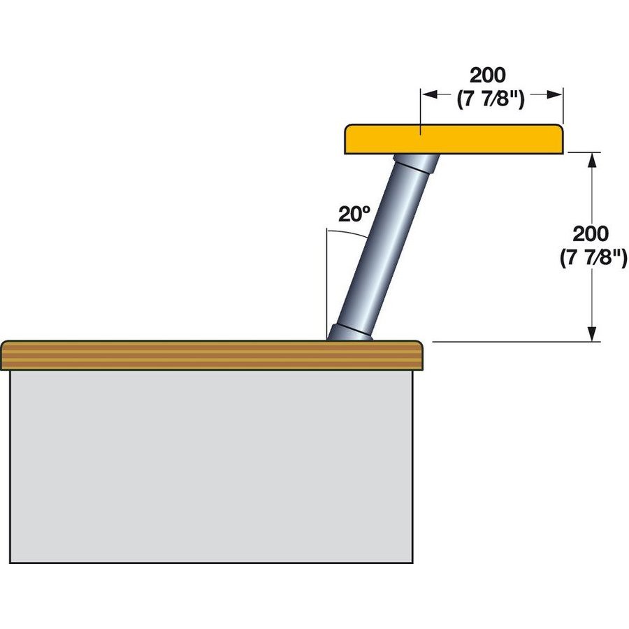 Kessebohmer Countertop Support Angled Polished Chrome For Glue