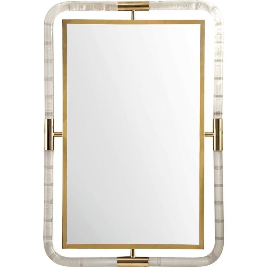 James Martin 30 Inch South Beach Bathroom Mirror, Polished Gold and Lucite  994-M30-PG-LU Keats  Castle