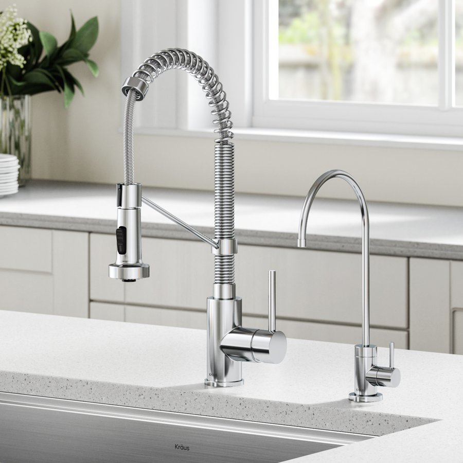 Kraus Bolden Commercial Style Kitchen Faucet and Purita Water Filter ...