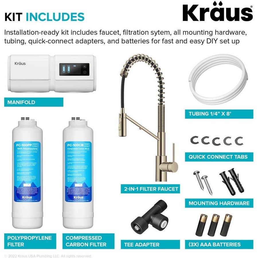 Kraus Fs 1000 Kff 2631sfacb Oletto 2 In 1 Commercial Style Pull Down Single Handle Water Filter