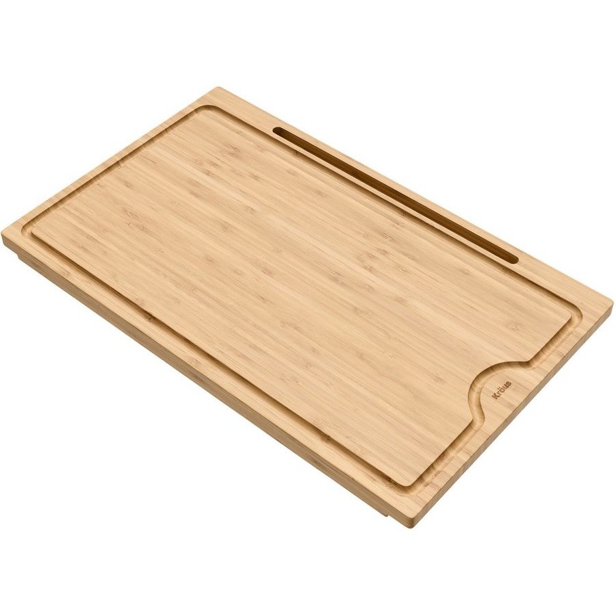 Kraus 19-1/2 Inch Length x 12 Inch Width Solid Bamboo Cutting