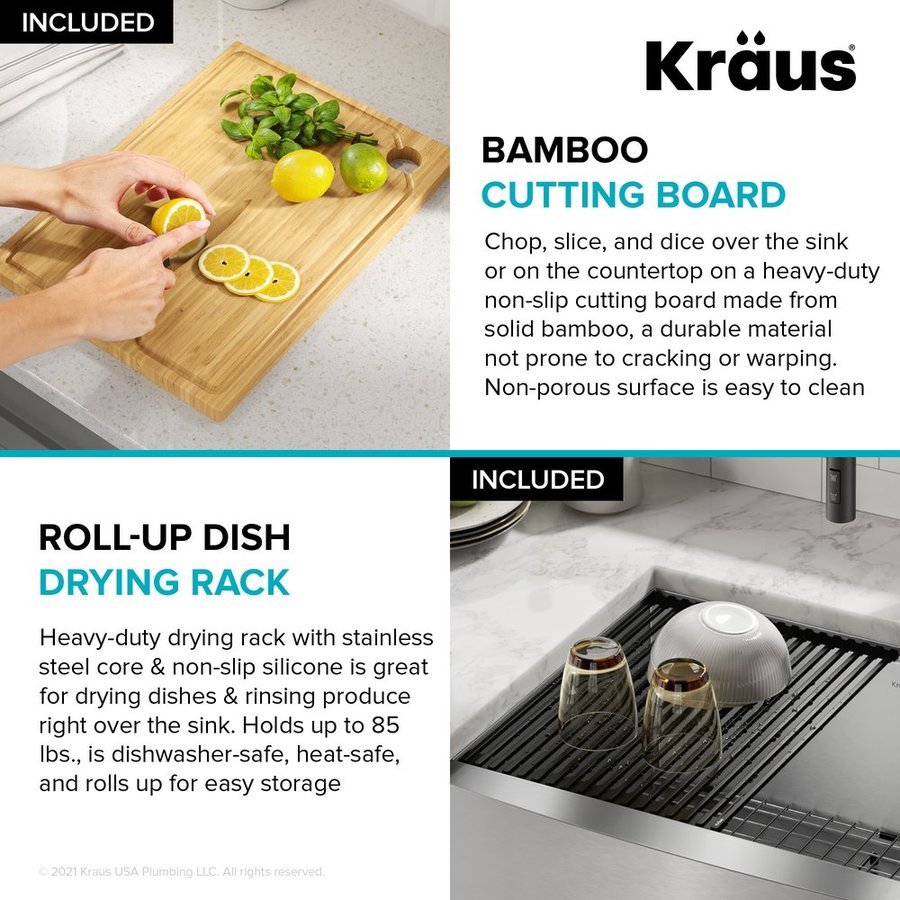 KRAUS Workstation Kitchen Sink Dish Drying Rack in Stainless Steel