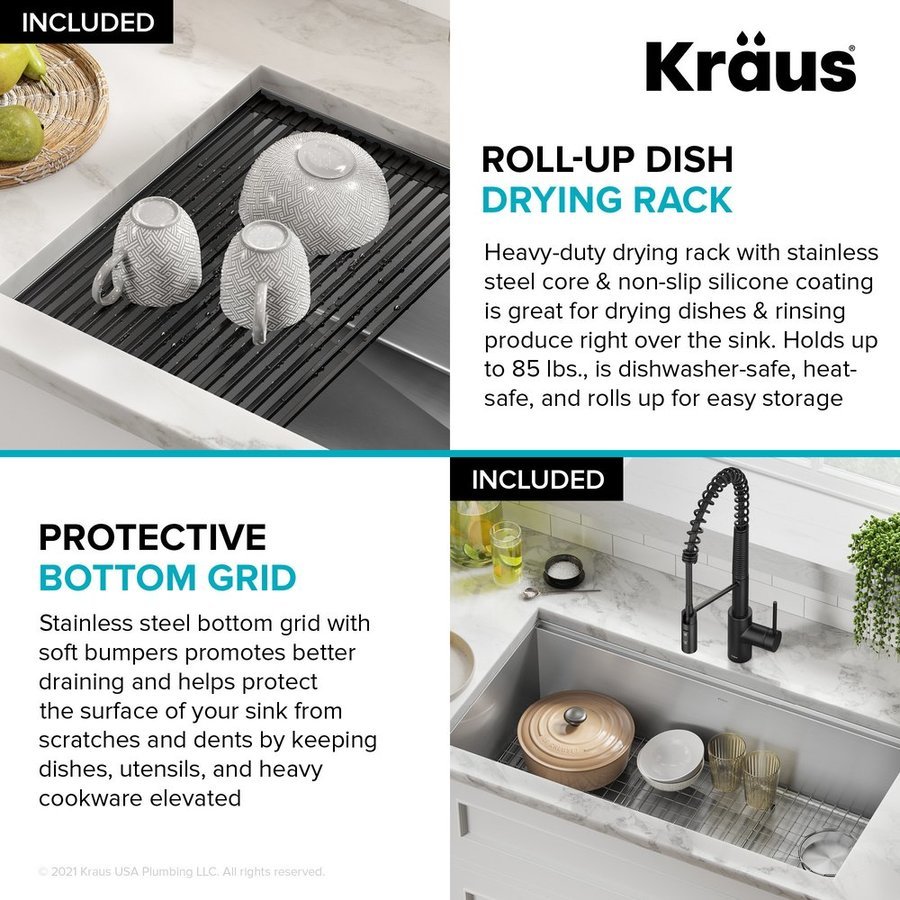 Kraus KWU110-28 28 Workstation Kitchen Sink With Accessories