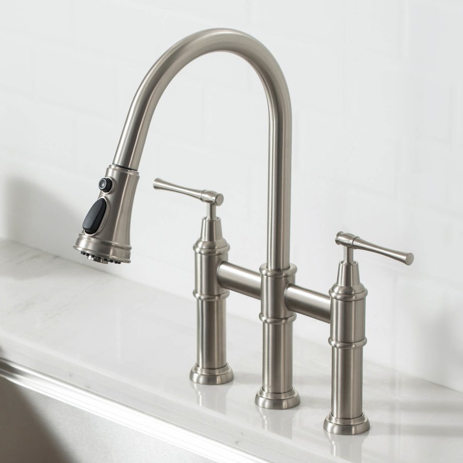 Kraus KPF-3121SFS, Allyn Transitional Bridge Kitchen Faucet with Pull ...