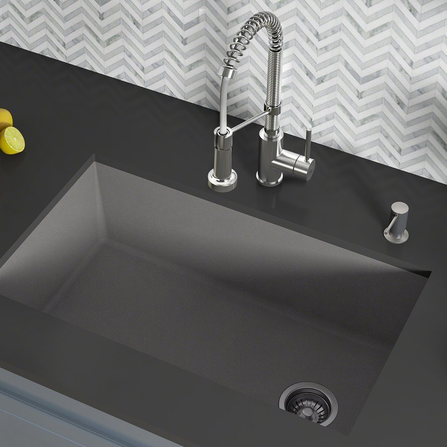 Kraus Forteza 33 In Dual Mount Single Bowl Granite Composite Kitchen Sink Gray