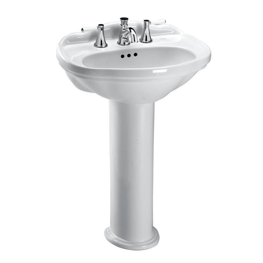 TOTO Whitney Oval Pedestal Bathroom Sink For 8 Inch Center 