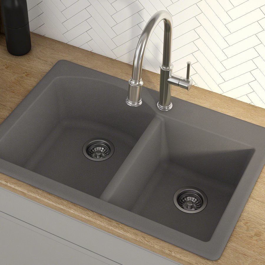 Kraus Fortenza 33 Dual Mount Kitchen Sink Grey Granite Kgd 50grey Keats Castle