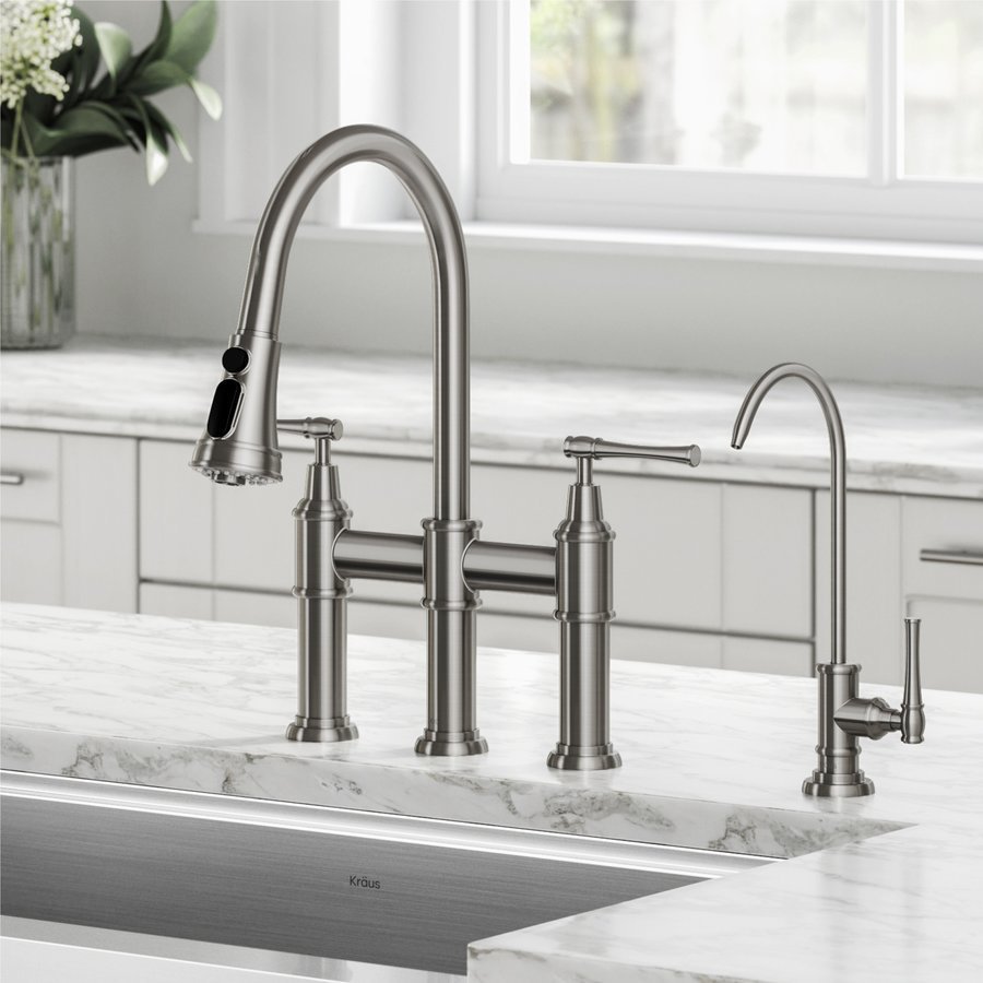 Kraus KPF 3121 FF 102SFS Allyn Transitional Bridge Kitchen Faucet And   Zt4oj7svbxgvjevdhjz3 