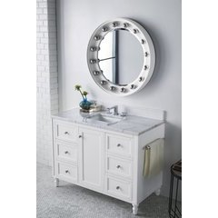 86 Copper Cove Encore Double Bathroom Vanity with Makeup Counter, Bright White