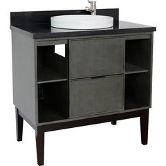 Bellaterra 400501-LY-BGR, 37 Inch Single Sink Bathroom Vanity Linen ...