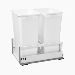 TWCSC Double Trash Pullout For 18 inch Cabinet 50 Quart White