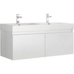 Fresca 60 Inch Mezzo Modern Double Sink Vanity with Integrated Sink ...