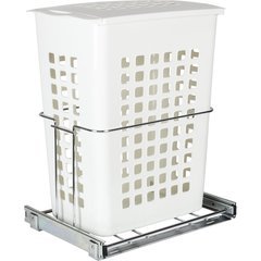 Plastic Pullout Hamper with Lid, Chrome