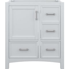 30 Inch Width Transitional Everleigh Bathroom Vanity Without Top, White