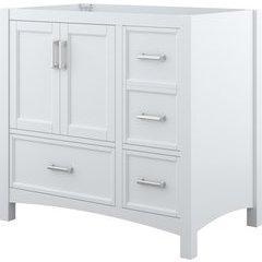 36 Inch Width Transitional Everleigh Bathroom Vanity Without Top, White