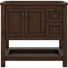 36 Inch Width Transitional Shay Bathroom Vanity Without Top, Rustic Mango